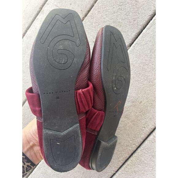 M. Gemi Italy BALLARE Burgundy Suede Leather Ballet Flats Sz 36 - Picture 4 of 5